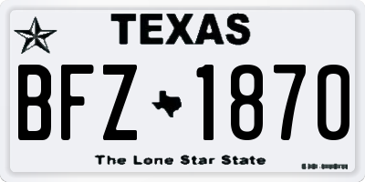 TX license plate BFZ1870