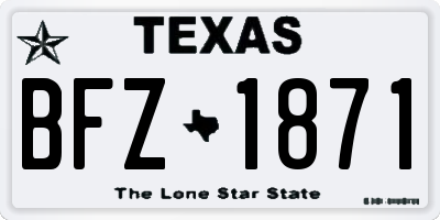 TX license plate BFZ1871