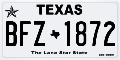 TX license plate BFZ1872