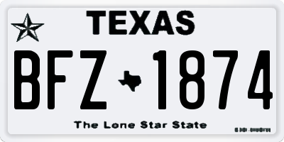 TX license plate BFZ1874