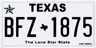 TX license plate BFZ1875