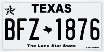 TX license plate BFZ1876
