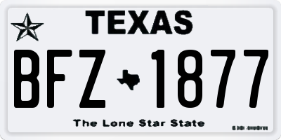 TX license plate BFZ1877