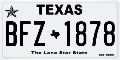 TX license plate BFZ1878