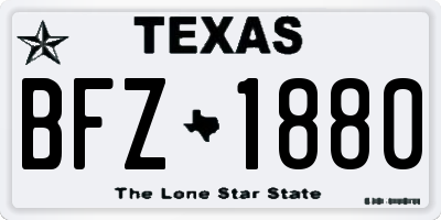 TX license plate BFZ1880