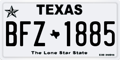 TX license plate BFZ1885