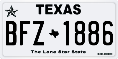 TX license plate BFZ1886