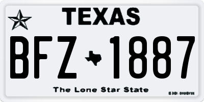 TX license plate BFZ1887