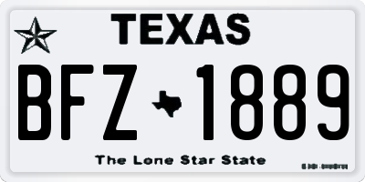 TX license plate BFZ1889