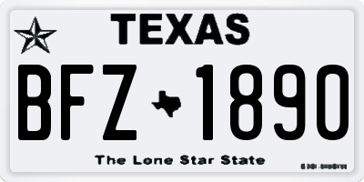 TX license plate BFZ1890