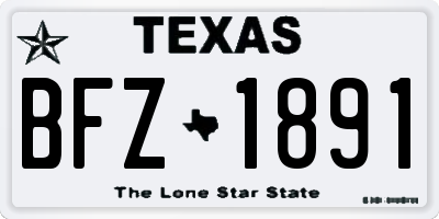 TX license plate BFZ1891