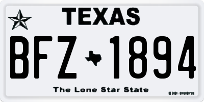 TX license plate BFZ1894