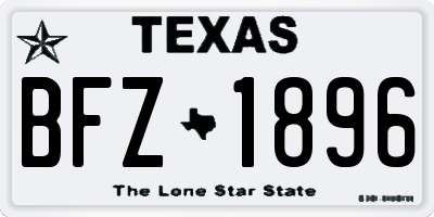 TX license plate BFZ1896