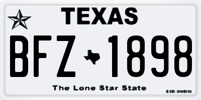 TX license plate BFZ1898