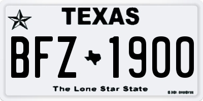 TX license plate BFZ1900