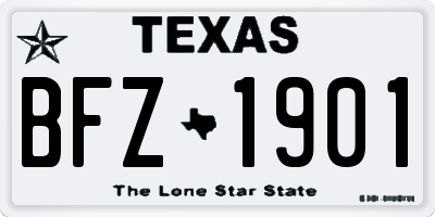TX license plate BFZ1901
