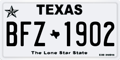 TX license plate BFZ1902