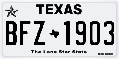 TX license plate BFZ1903