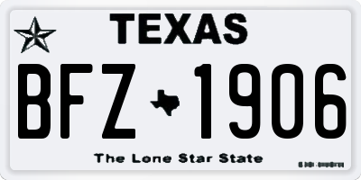 TX license plate BFZ1906