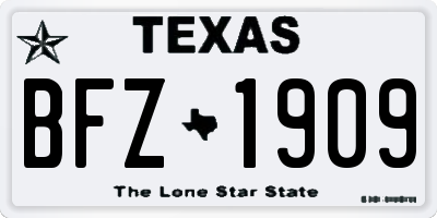TX license plate BFZ1909