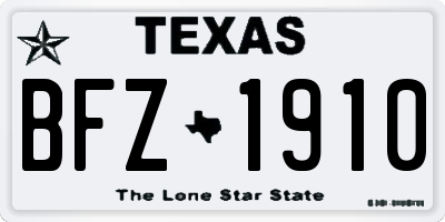 TX license plate BFZ1910