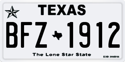 TX license plate BFZ1912