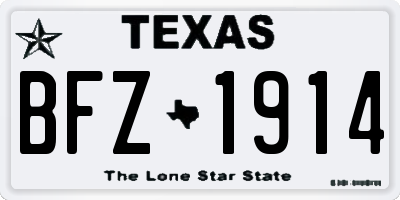 TX license plate BFZ1914
