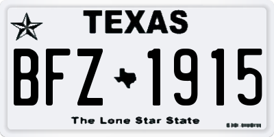 TX license plate BFZ1915