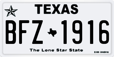 TX license plate BFZ1916