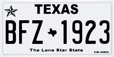 TX license plate BFZ1923