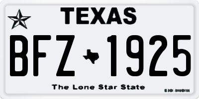 TX license plate BFZ1925