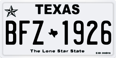 TX license plate BFZ1926