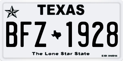 TX license plate BFZ1928