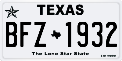TX license plate BFZ1932