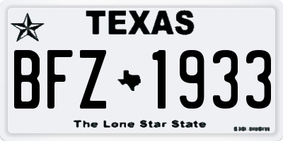 TX license plate BFZ1933