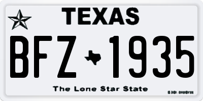 TX license plate BFZ1935