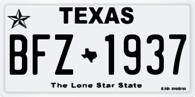 TX license plate BFZ1937