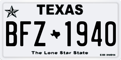 TX license plate BFZ1940