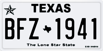 TX license plate BFZ1941