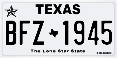 TX license plate BFZ1945