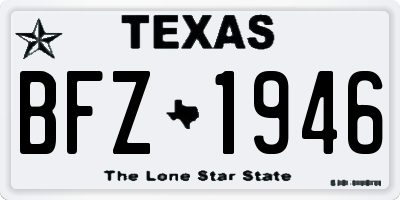 TX license plate BFZ1946