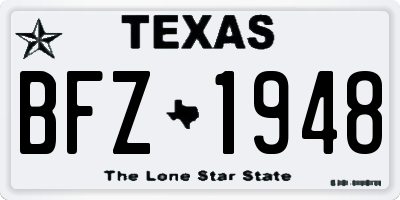 TX license plate BFZ1948