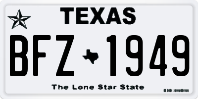 TX license plate BFZ1949