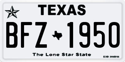 TX license plate BFZ1950