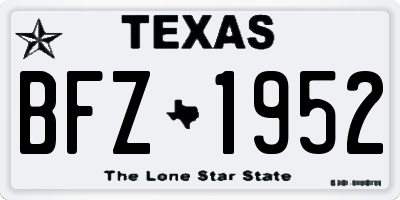 TX license plate BFZ1952