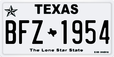 TX license plate BFZ1954