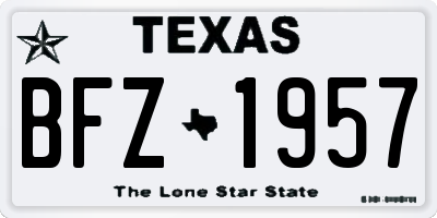 TX license plate BFZ1957