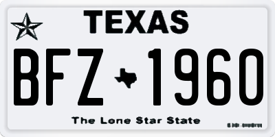 TX license plate BFZ1960