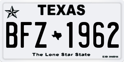 TX license plate BFZ1962