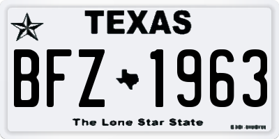 TX license plate BFZ1963